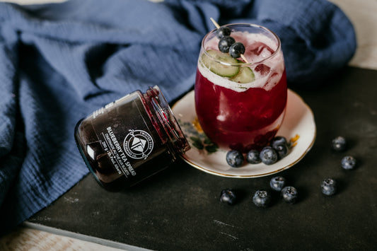 Mocktail with Blueberry Tea made from Twisted Fork