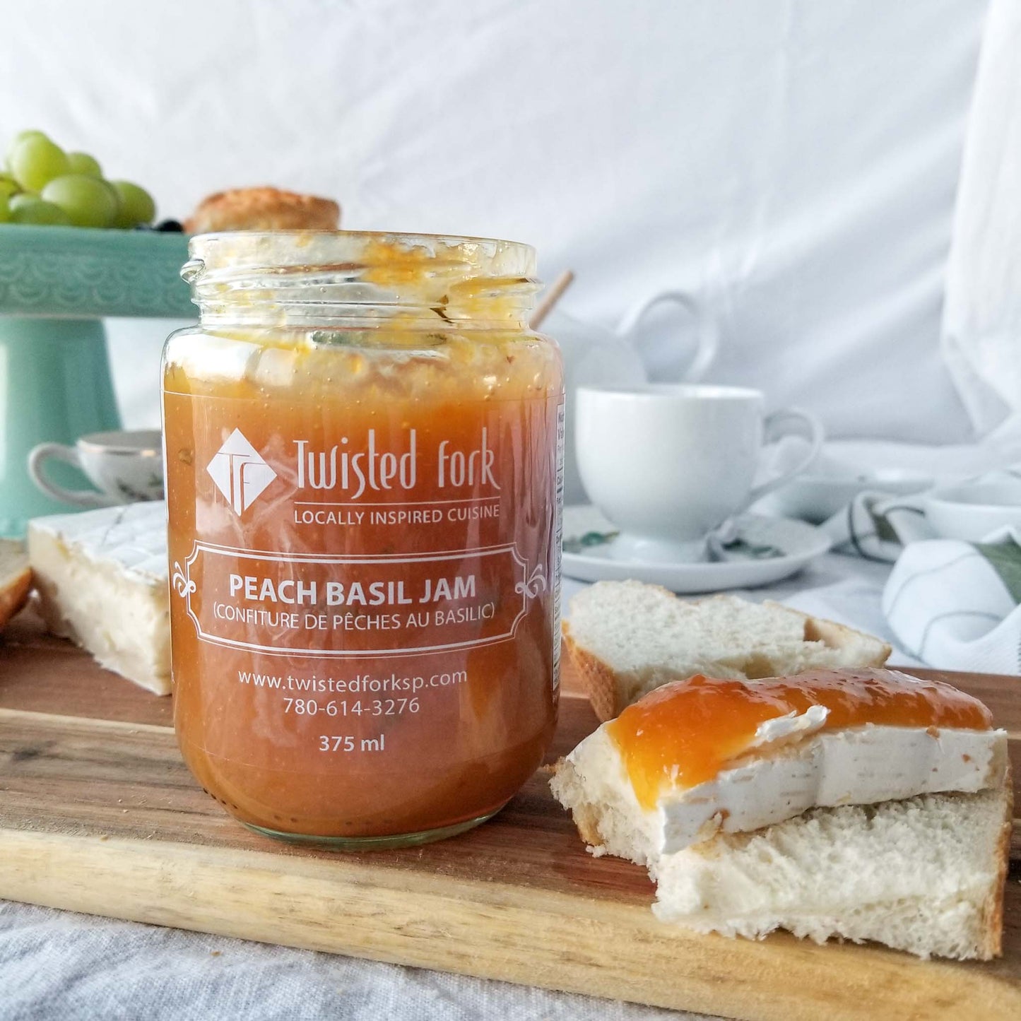 Peach basil jam